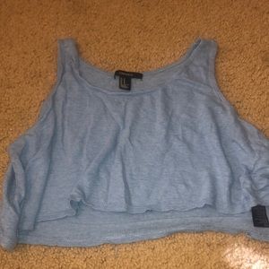 Blue crop tank top